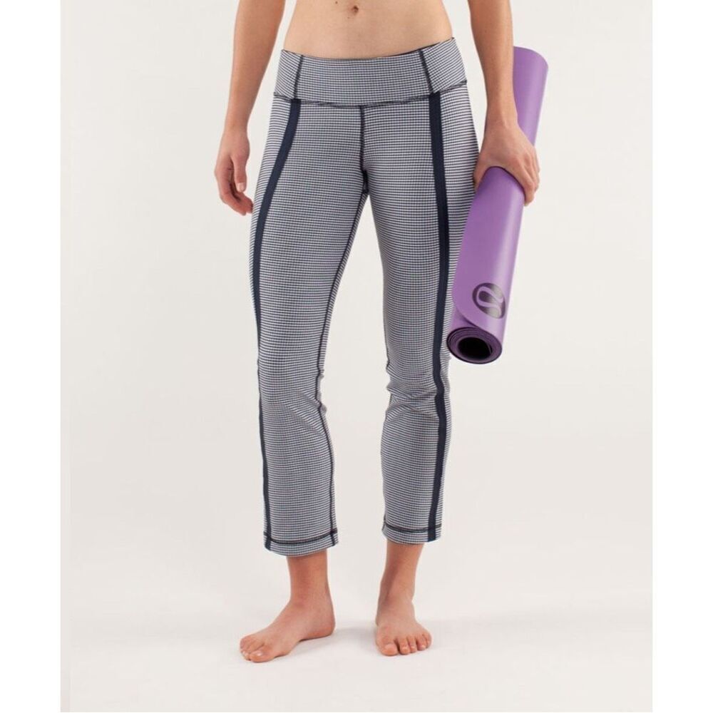 Lululemon Coast To Class Pant Gingham Inkwell Size 6 Navy White
